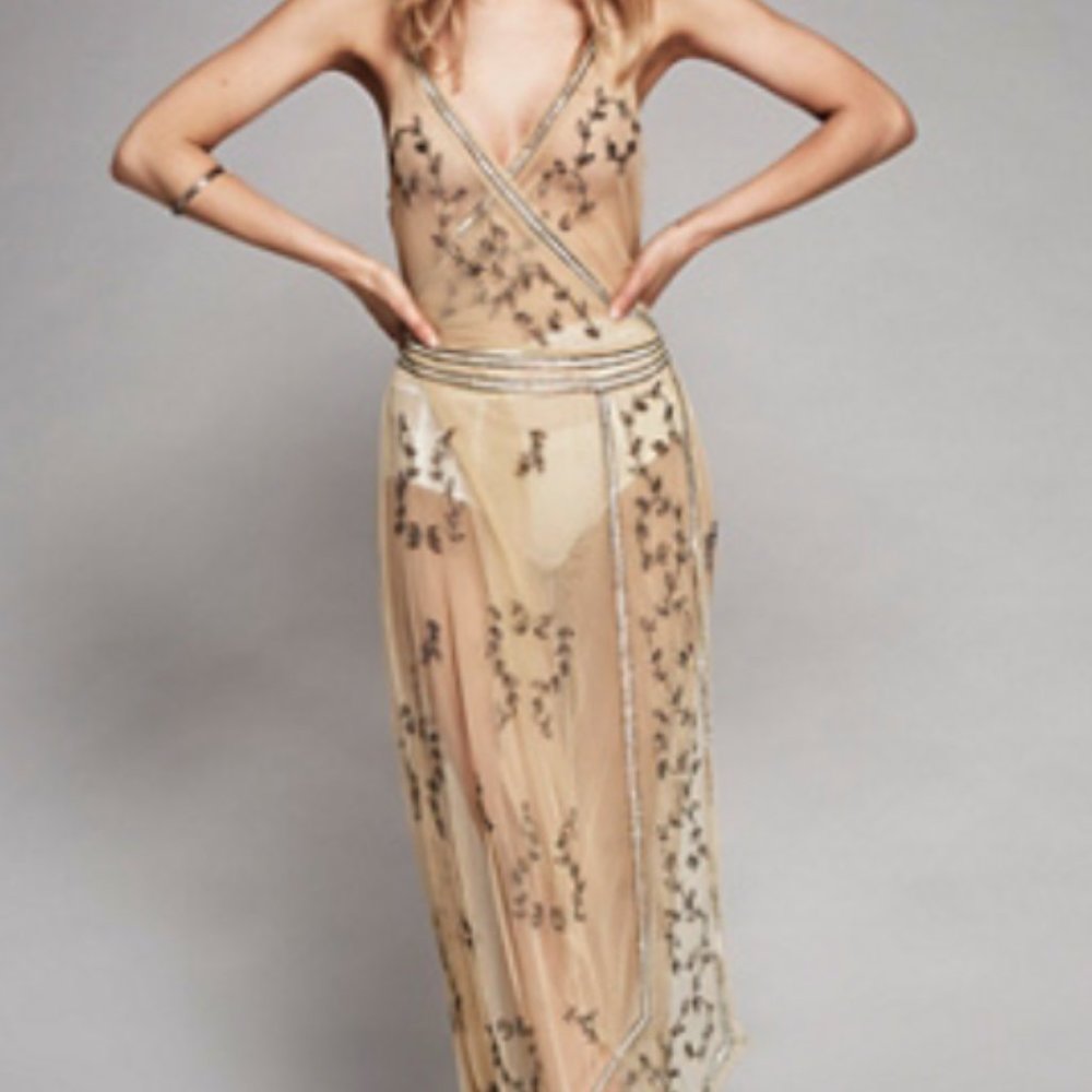 Free People Sky Fall Embellished Maxi